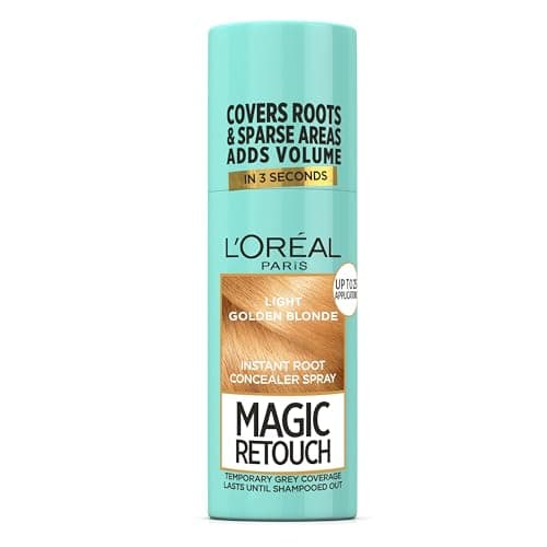 Image of L'Oréal Paris Light Golden Blonde Magic Retouch Hair Colour Root Concealer Spray (75ml), Instant 100% Grey Coverage & Flawless Blend, Quick & Easy Application