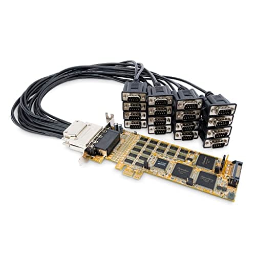 Image of StarTech.com PCI Express Serial Card - 16 DB9 RS232 Ports - Low + Full Profile - Multiport Serial Adapter - PCIe Serial Card (PEX16S550LP)