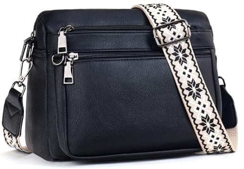 Image of MUIIKOLA Cross Body Bag Women,Crossbody Bags For Ladies,PU Leather Medium Shoulder Handbags Built in Wallet Adjustable wide shoulder straps