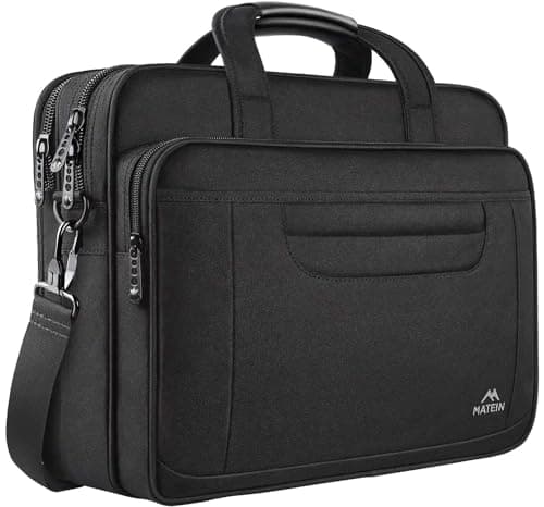 Image of MATEIN Laptop Bag, 15.6 Inch Multifuntional Business Computer Laptop Case, Unisex Spacious Shoulder Messenger Bag Briefcase for Men and Women, Universal Nylon Briefcase for Notebook - Black
