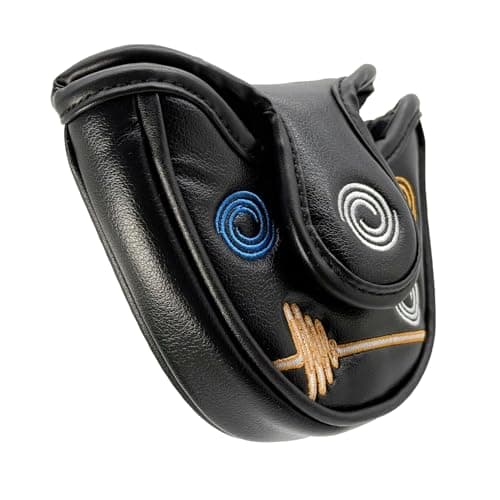 Image of Mallet Putter Head Cover, Velcro, Black PU Leather, Odyssey Compatible