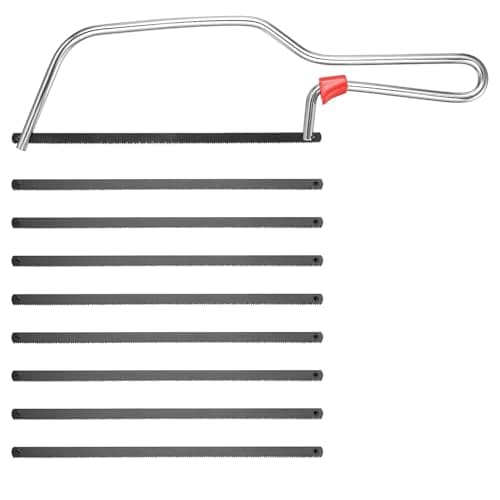 Image of Xujinsongg Professional Small Hacksaw with 8 Saw Blades - 6"(150mm) Mini Handsaw Set for Cutting Plastic, Metal and Wood