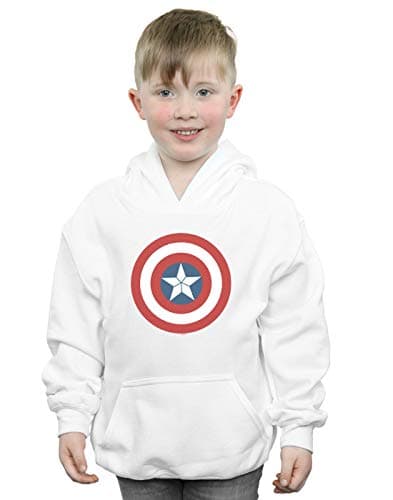 Image of Marvel Boys Captain America Civil War Shield Hoodie White 5-6 Years