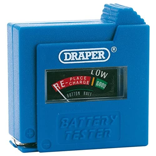 Image of Draper 9V Battery Tester | AAA, AA, C, D, PP3 and Button Cell Battery | Easy -to-read Meter | Battery Checker | 64514