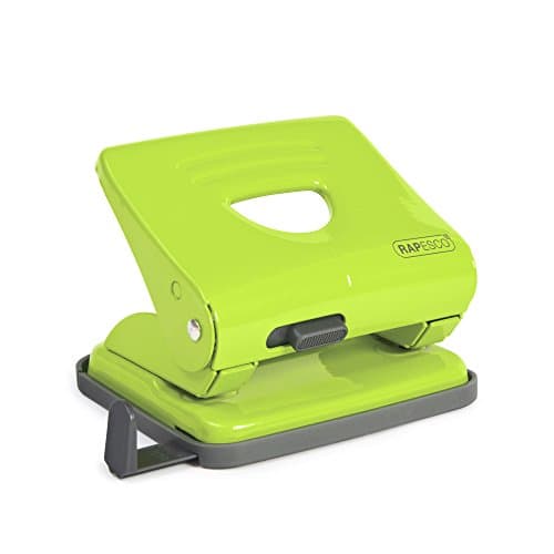 Image of Rapesco 1361 825 2-Hole Metal Punch, 25 Sheet Capacity, Green