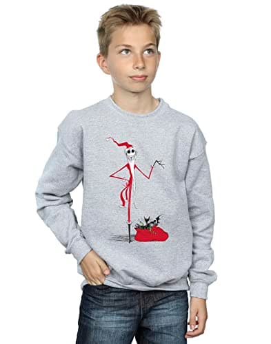 Image of Absolute Cult The Nightmare Before Christmas Boys Sweatshirt Sport Grey 9-11 Years