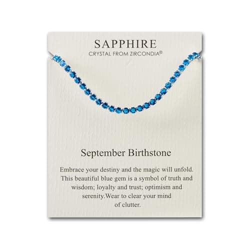 Image of Philip Jones September Birthstone Friendship Slider Bracelet with Sapphire Zircondia® Crystals