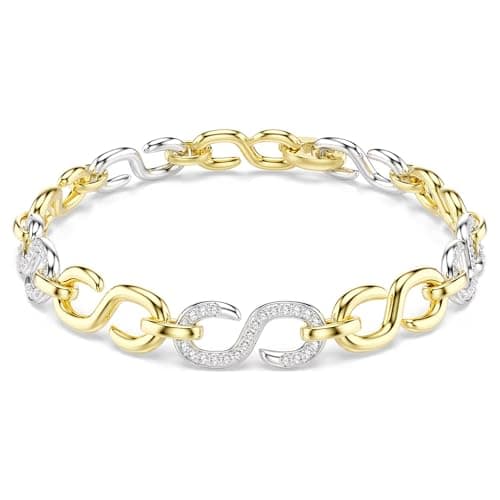 Image of Swarovski Dextera Bracelet, round, white, mix of surfaces, M, Crystal, No Gemstone