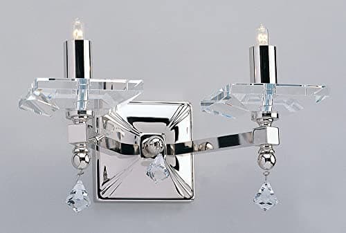Image of Impex Capri Optic Crystal Nickel Candle Wall Lamp