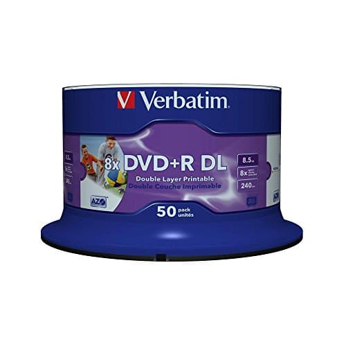 Image of Verbatim DVD+R Double Layer 8.5 GB - 8x Burning Speed, Long Lifetime, Scratch Protection, 50-Pack Spindle