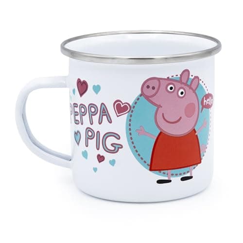 Image of Robert Frederick Peppa Pig Enamel Mug - Time to Party Design, White