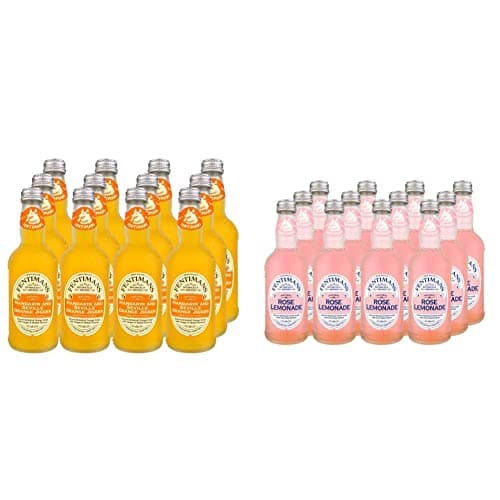 Image of Fentimans Mandarin and Seville Orange Jigger, 275 ml (Pack of 12) & Rose Lemonade, 12 x 275 ml Bottles