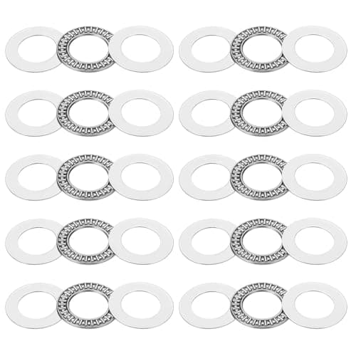 Image of PATIKIL AXK2542 Thrust Needle Roller Bearings 25x42x4mm, 10 Pcs Chromium Steel Needle Roller Thrust Bearing with Washers for Conveyor Systems Machine Tools, Silver