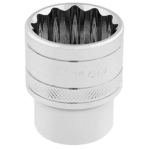 Image of Draper 33725 1/2-Inch Square Drive Polished Chrome Imperial Socket, 1-Inch Size , Blue