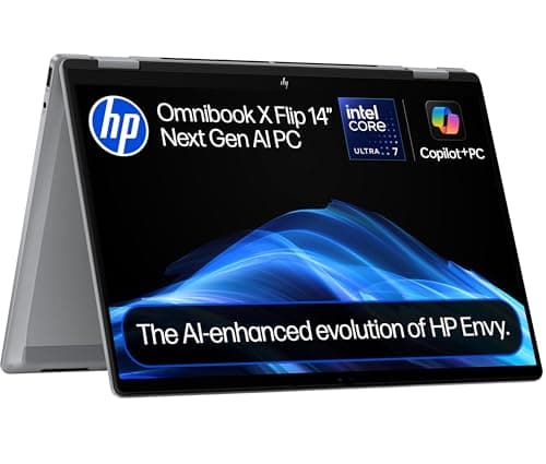 Image of HP OmniBook X Flip NGAI 14" Laptop | CoPilot+ PC | Intel® Core™ Ultra 7-256V Processor | 16GB RAM | 1TB SSD | Intel® Arc™ 140V | 3K OLED Touchscreen | Up to 17.75Hr Battery | Windows 11 | 14-fm0001sa