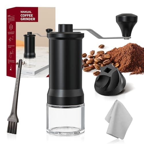 Image of HOTUT Manual Coffee Grinder, with High Precision Ceramic Contemporary Conical Burr, Hand Coffee Grinder with 30-Grade Adjustable Settings, for Espresso, Pour Over, Moka pots, French Press