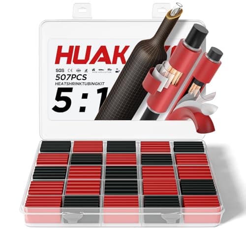 Image of 5:1 Heat Shrink Tubing Kit 507 PCS, Industry-Leading 5:1 Ratio Shrink Wrap Tubing Adhesive Lined, Heat Shrink Wire Connectors, Marine Grade Dual Wall, Waterproof Electrical Wire Connector (Red)