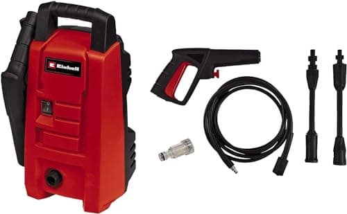 Image of Einhell High-Pressure Cleaner 1200W, Max. 90 bar, Output Max. 372 l/h, Carry-Handle, Water Connection + Integrated Filter, Complete with Gun, Hose, Lance + Nozzle TC-HP 90
