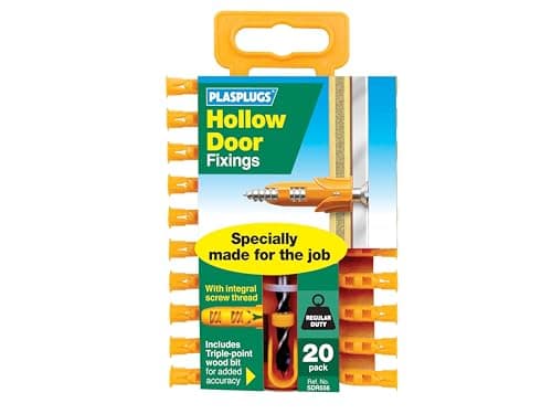 Image of Plasplugs Hollow Door Plugs & Drill Bit 20 Pack