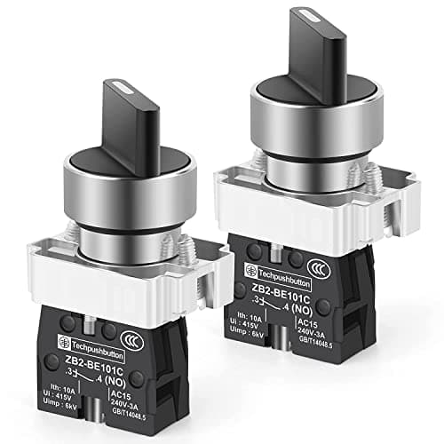 Image of Gebildet 2PCS 1 NO 2 Selector Latching Switch, 2Positions Maintained Rotary Select Selector Switch 600V 10A