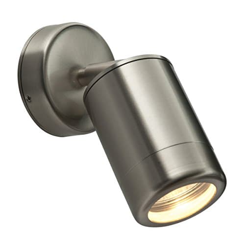 Image of Odyssey Stainless Steel Exterior Interior Adjustable Outdoor Garden Single GU10 Wall Light Spotlight Downlight IP65