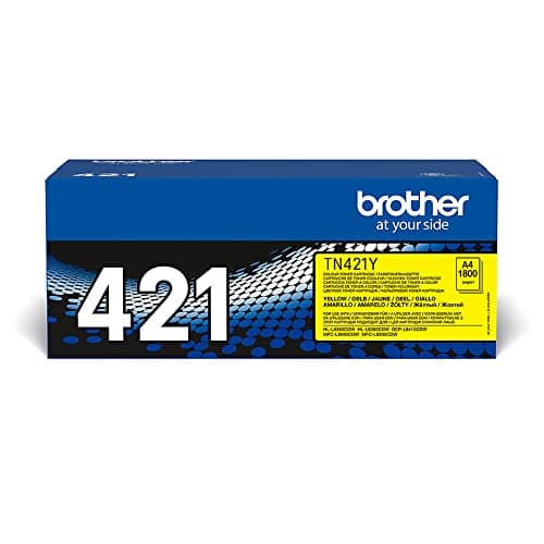 Image of BROTHER TN-421Y Toner Cartridge, Yellow, Single Pack, Standard Yield, Includes 1 x Toner Cartridge, Genuine Supplies