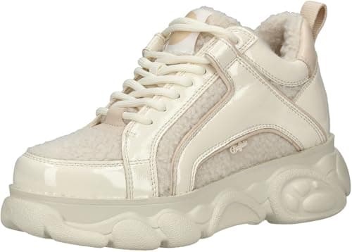 Image of Buffalo Cld Corin Warm Cream Faux Leather, cream, 7 UK