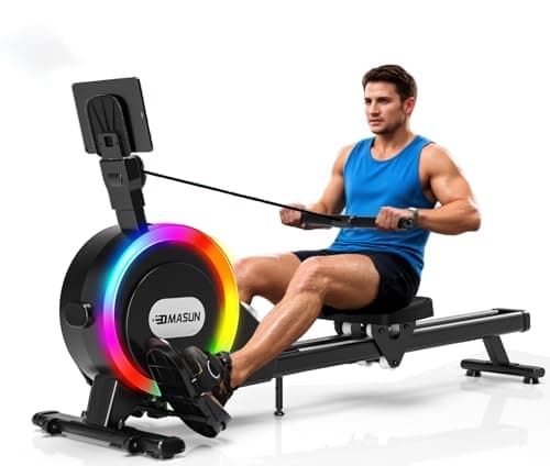Image of DMASUN Rowing Machine for Home Gym, Magnetic Rower with 32 Levels of Quiet Resistance, Upgraded Dual Slide Rails, 160 kg Weight Capacity, App Compatible,Adaptive Light Indicator