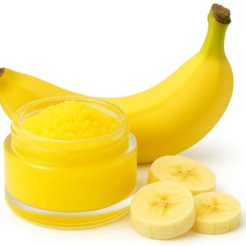 Image of Sugar Lip Scrub - 30g Pot - 15 Delicious Flavours - Made With Natural Jojoba Oil for Soft, Smooth Lips - Vegan Friendly - Puddle of Wax - Made in the UK (30g, Banana)