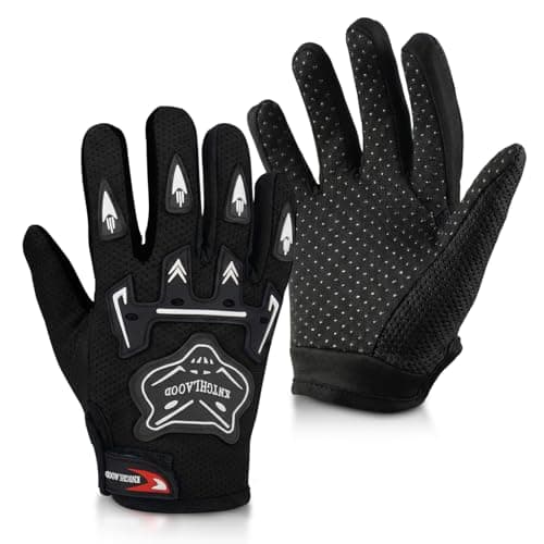 Image of QESSUVNC Motorcycle Gloves,Cycling Glove Breathable Dirtbike Glove for ATV MTB Motocross Racing 9 x 4 inches/23 x 9 cm(Black)