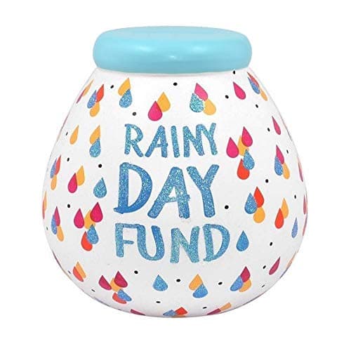 Image of Pot of Dreams Hand Painted Rainy Day Fund Save And Smash Handcrafted Ceramic Money Box Eco Freindly & Recyclable Piggy Bank Perfect Decorative Gift and Saving for holiday & Birthdays