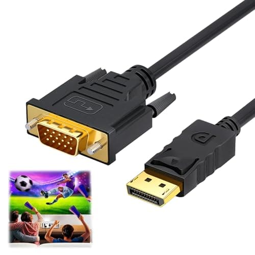 Image of Lytari DisplayPort to VGA Cable DP to VGA Adapter 1080P Gold-Plated Display Port to Vga Cables Male to Male Digital Video Lead Compatible with Monitor Desktop Laptop PC HDTV Projector MacBook 1.8M