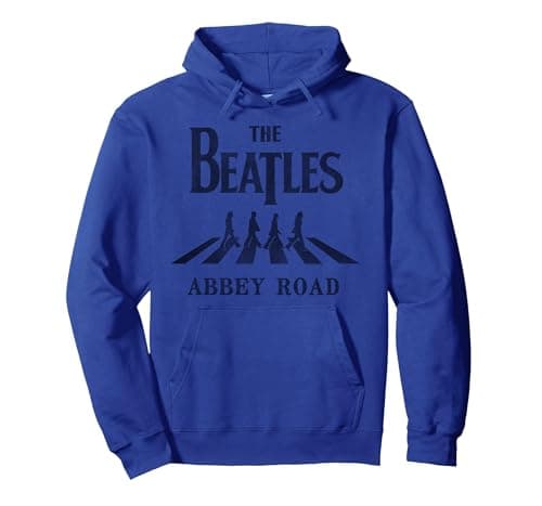 Image of The Beatles - Abbey Road Silhouette Hoodie Pullover Hoodie, Adult Unisex, Royal Blue, Large