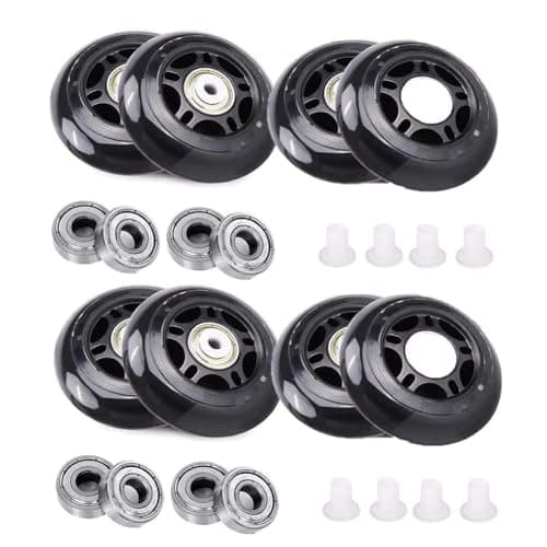 Image of WSDAV 8-Pack Inline Skate Wheels Outdoor 82A 76mm 80mm Hockey Roller Skate Replacement Wheel for Freestyle Skating,80MM