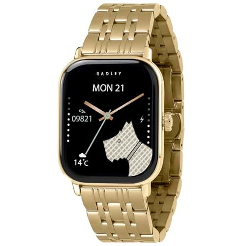 Image of RADLEY Series 56 Smart Watch for Women with Hands-Free Calling, 1.75'' Touch Screen, Step Count, SOS Feature,Health Fitness Tracker, Heart Rate Monitor, Music Control, Stainless Steel Strap