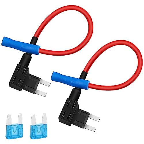 Image of JatilEr Fuse Taps Set 2 Pcs, 15A Mini Blade Fuses Adding a Circuit Adapter, Dual-Slot Fuse Holder for Car Truck Boats