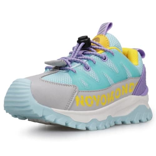 Image of UOVO Girls' Outdoor Trainers with Quick Toggle Laces, Breathable Water-Resistant Mesh Walking Shoes for Kids Aged 3–14, Non-Slip Rubber Sole,Mint Green​ 1 UK Child 33EU