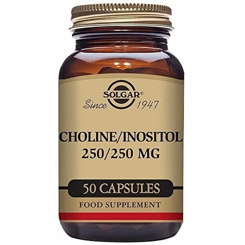 Image of Solgar Choline 250 mg/Inositol 250 mg Vegetable Capsules - Pack of 50 - Supports Metabolising Nutrients - Improves Transport of Fat for a Clear Liver - Vegan and Gluten Free