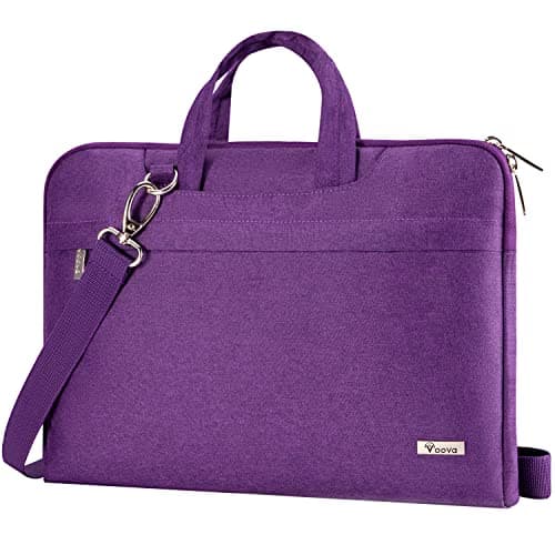 Image of Voova Laptop Bag Case 15.6 Inch Compatible with MacBook Pro 15/16, MacBook Air 15, 15-16” HP Acer Lenovo Dell Asus, Waterproof Computer Sleeve Cover with Shoulder Straps & Handle for Women,Purple