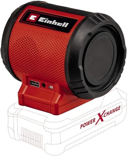 Image of Einhell Power X-Change Cordless Speaker - Powerful 18V Portable Speaker, Wireless Bluetooth, Max. 85 dB, AUX/USB connection, Intuitive Control Panel - TC-SR 18 Li BT Solo (Battery Not Included)