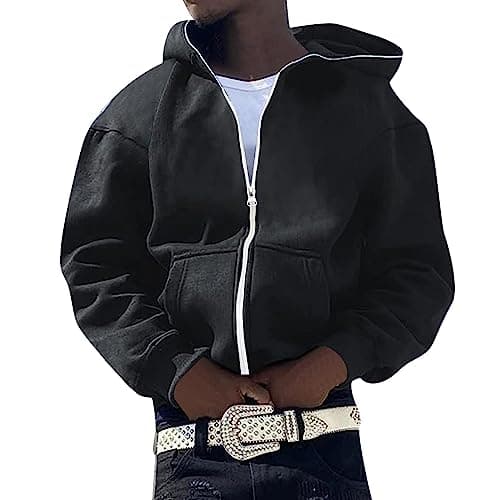 Image of Generisch Men Women Hoodie European American Personality Trend Embroidery Casual Hip Hop Hoodie Cardigan Coat, black, 3XL