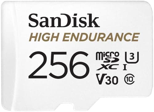 Image of SanDisk 256GB High Endurance microSDXC card for IP cams & dash cams + SD adapter up to 20,000 Hours Full HD / 4K videos up to 100 MB/s UHS-I Class 10 U3 V30