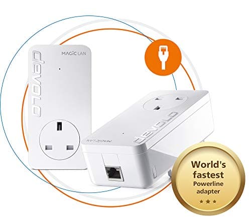 Image of devolo Magic 2-2400 Lan Powerline Starter Kit: Powerline Kit (Up To 2400 Mbps For Your Powerline Home Network, 1x GB Lan Port, Ideal For Online Gaming, 4k/8k Uhd Streaming, Stable Home Working)