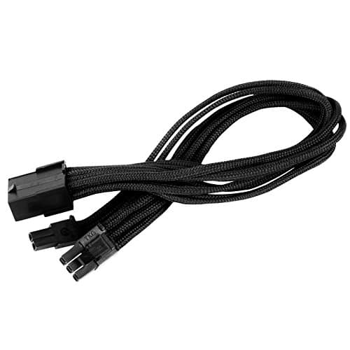 Image of SilverStone SST-PP07-PCIB - Power supply extension cable 25cm 8pin to PCI-E 6 + 2pin, black