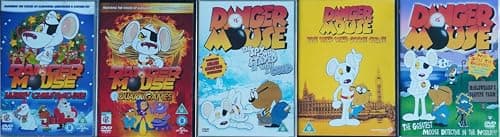 Image of DANGER MOUSE 1-5 COLLECTION / 1. QUARK GAMES / 2. MERRY CHRISTMOUSE / 3. WILD WILD GOOSE CHASE / 4. SPY WHO STAYED IN WITH A COLD / 5. WHO STOLE THE BIGPIPES = ULTIMATE 5x DVD SET
