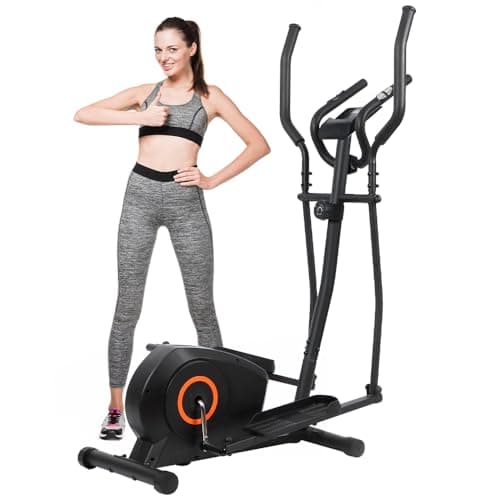 Image of Panana Elliptical Cross Trainer for Home Use, Ultra-Quiet Magnetic Resistance System, Fitness Elliptical Machine with Dual Handlebars, Heart Rate Monitor & Transport Wheels