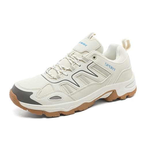 Image of AONETIGER Walking Shoes Men's Women's Non-Slip Breathable Hiking Shoes Waterproof Lightweight Trekking Shoes Outdoor Trainers(White,38EU)