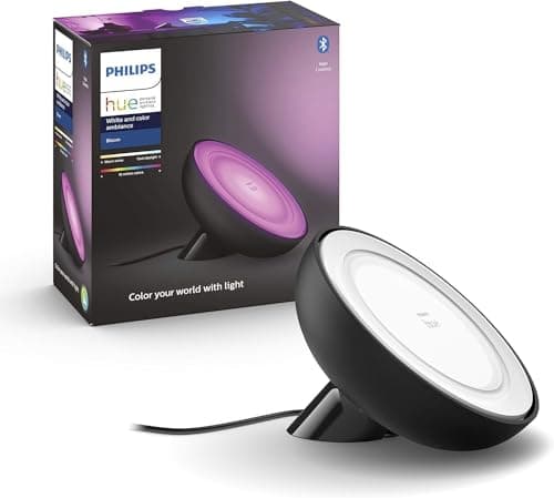 Image of Philips Hue Bloom White and Colour Ambiance [Black] Smart LED Table Lamp, with Bluetooth Works with Alexa and Google Assistant
