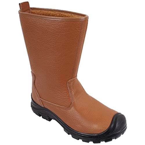 Image of DURUS WORKWEAR Steel Toe Cap Safety Protective Fur Lined Rigger Boot Tan