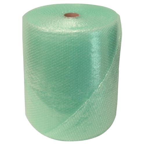 Image of Globe Packaging 500mm x 50m Green Biodegradable Bubble Wrap Roll with Small Air Bubbles - Cushioning & Protection Packaging for Moving House, Ecommerce and Storage